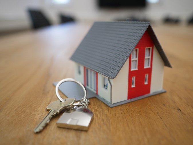 picture of a model home with key